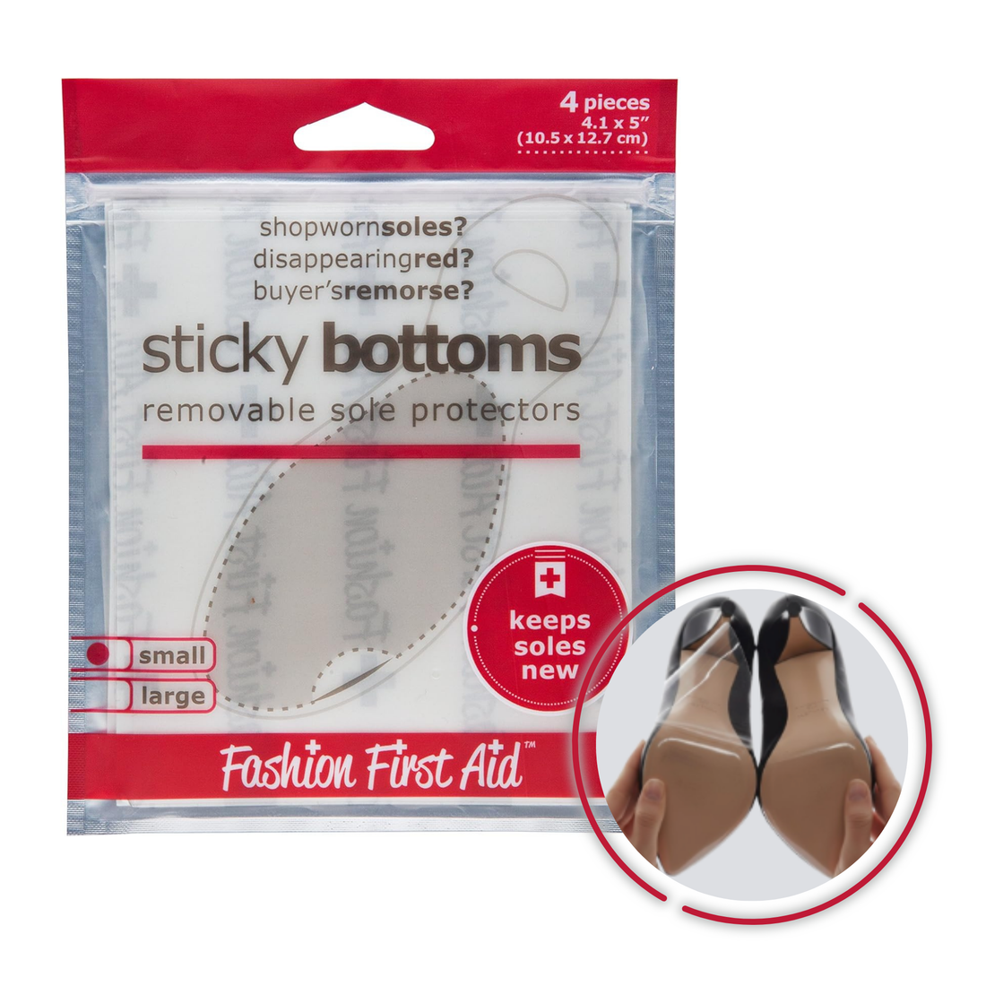 Sticky Bottoms clear removable shoe sole protectors