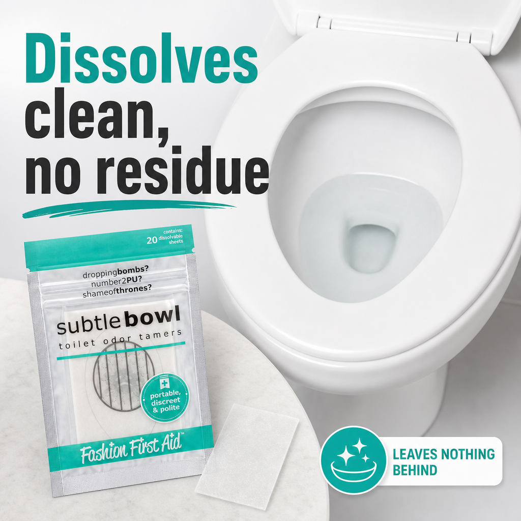 Subtle Bowl Toilet Odor Dissolving Sheets, Non-liquid for Travel, Mint