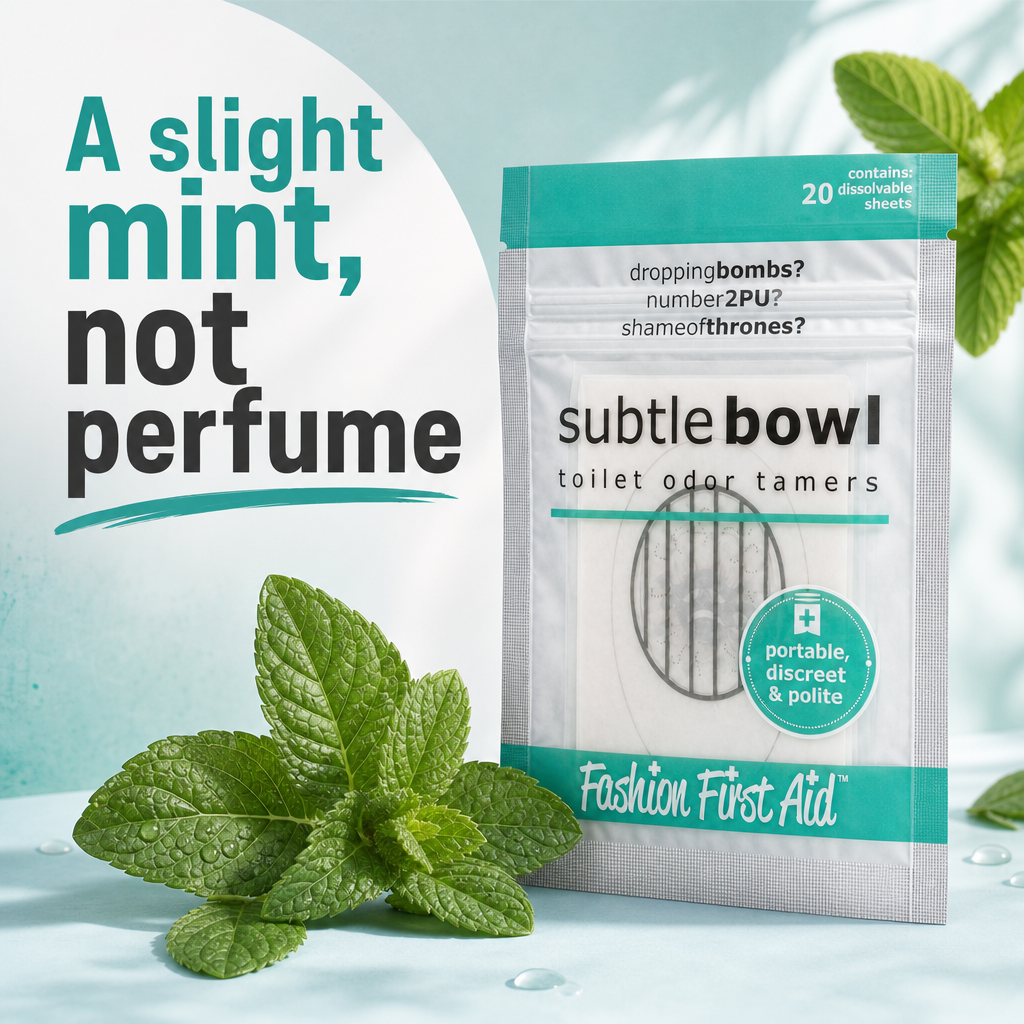 Subtle Bowl Toilet Odor Dissolving Sheets, Non-liquid for Travel, Mint