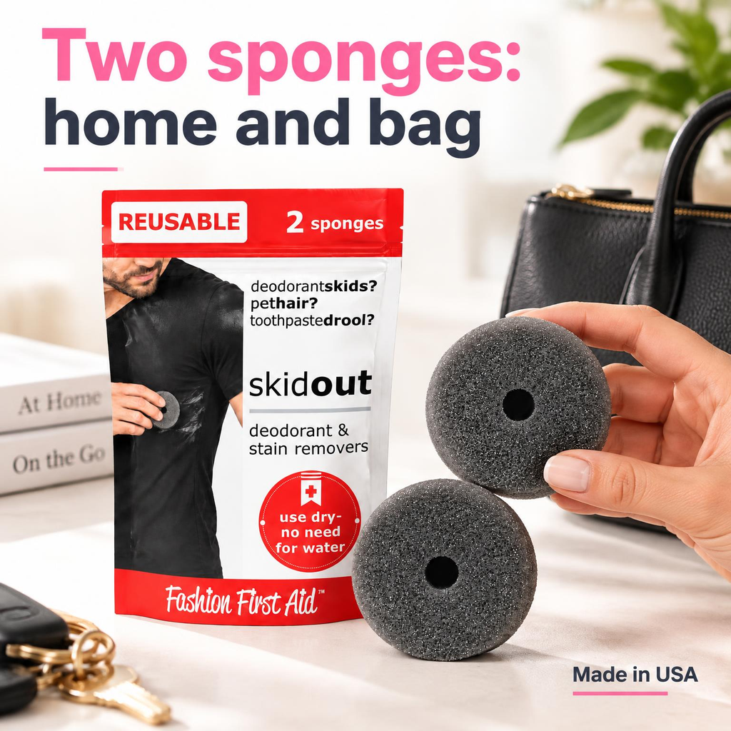 Skid Out Dry Deodorant, Toothpaste, Makeup Remover Sponges for Clothes