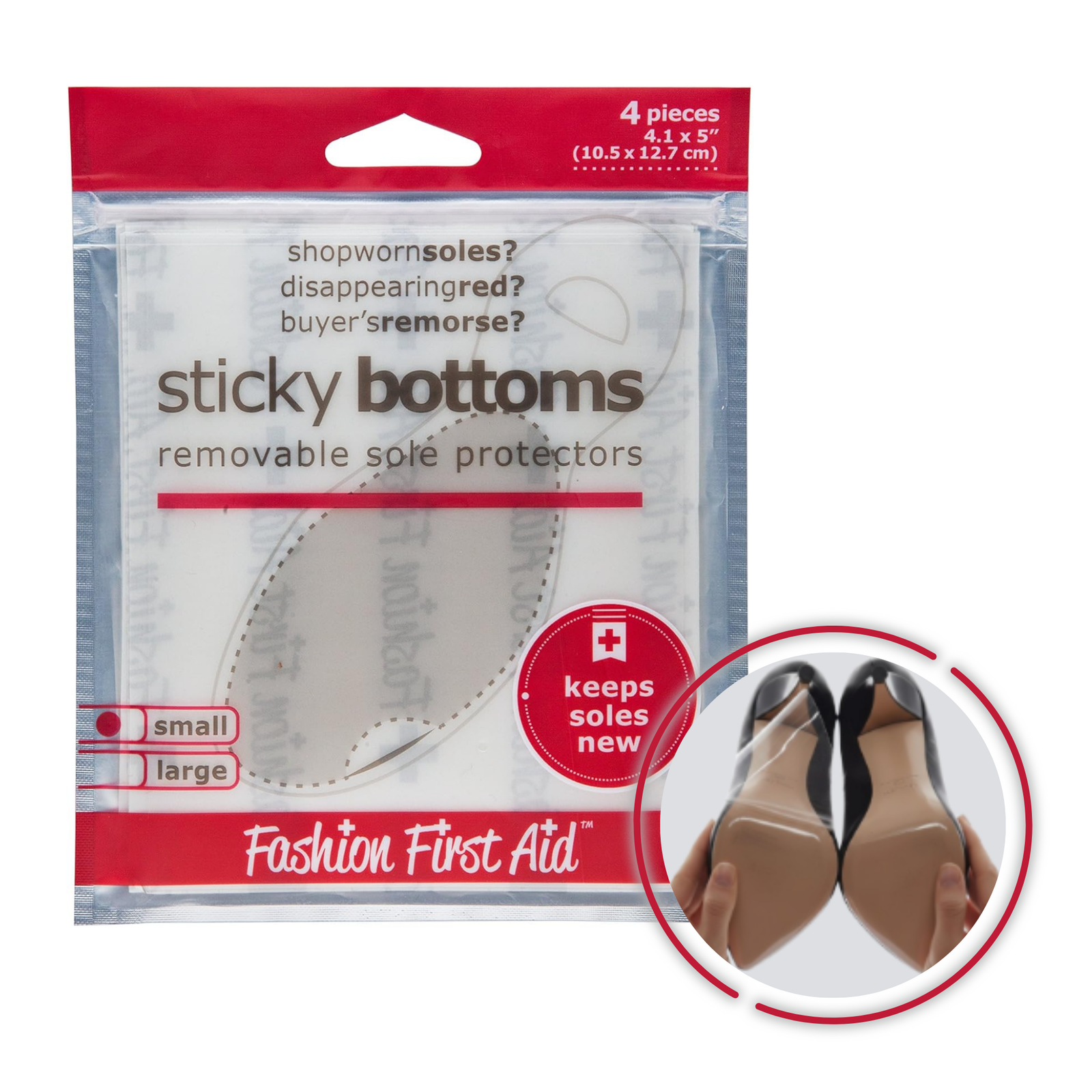 Fashion First Aid Sticky Bottoms: Removable Sole Protectors