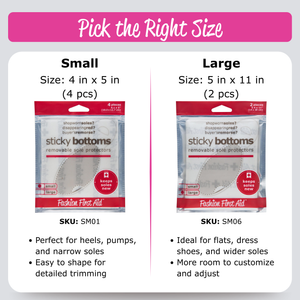 Fashion First Aid Sticky Bottoms: Removable Sole Protectors