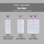 Brah! Extender: 2 & 3 Hook Bra Extender Strap, White/Beige/Black