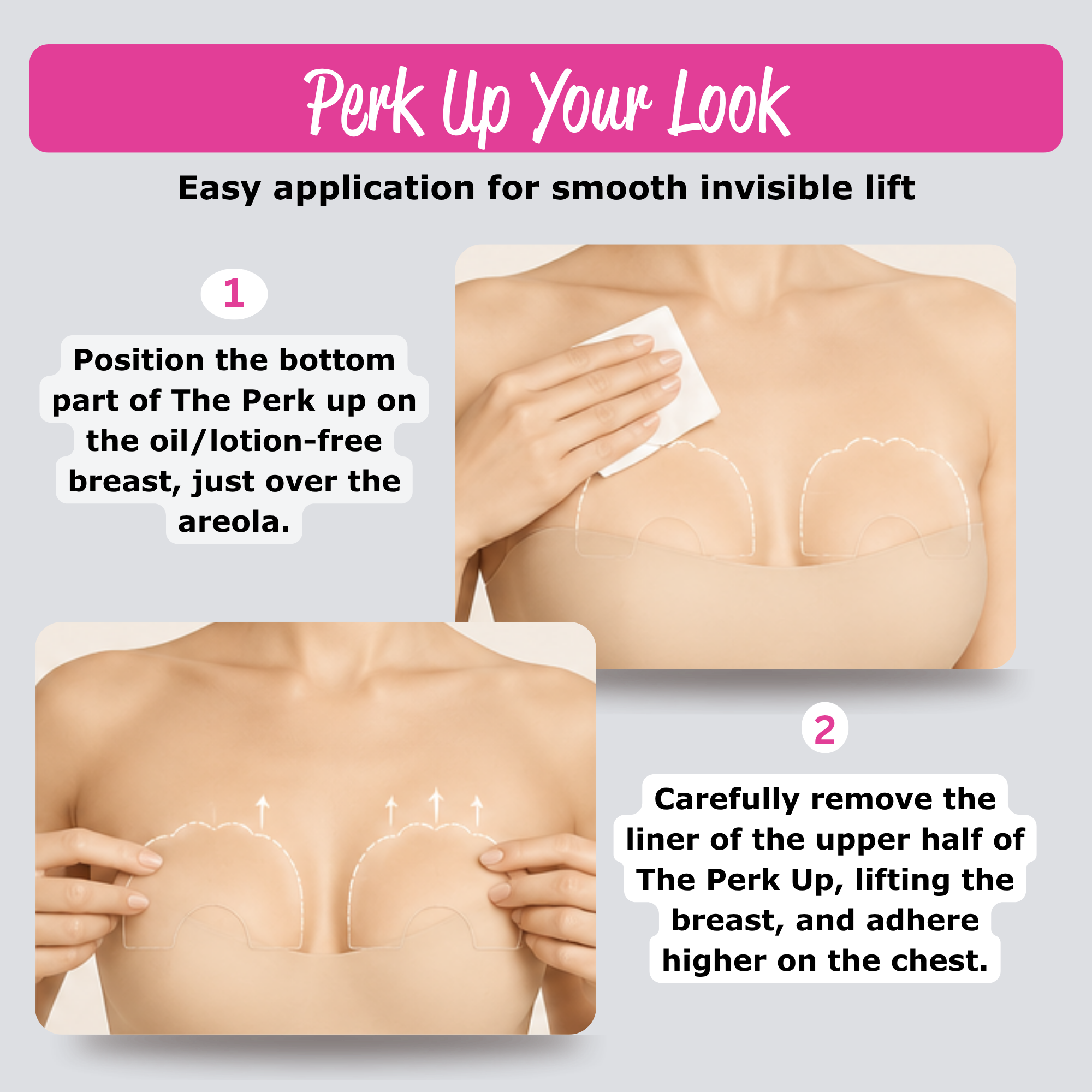 Waterproof boob tape for smooth lift