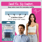 Soft elastic fabric for flexible button extenders