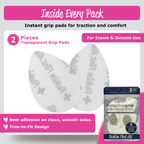 Transparent anti slip shoe grip pads 2-piece set