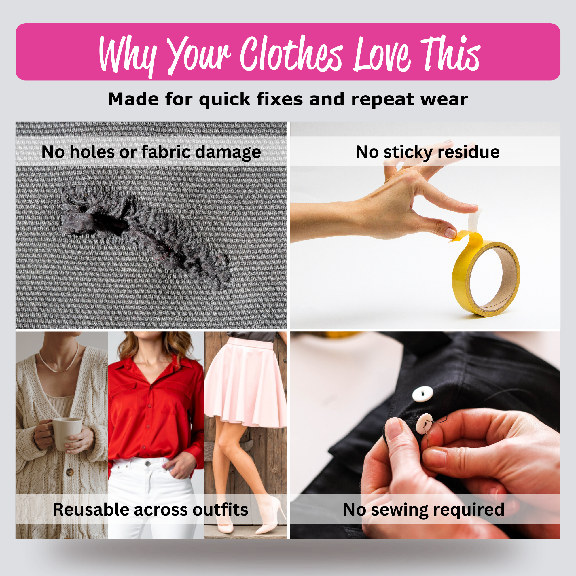 Reusable magnetic clothing fasteners for everyday wear
