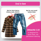 Instant button attacher for lightweight fabric repairs