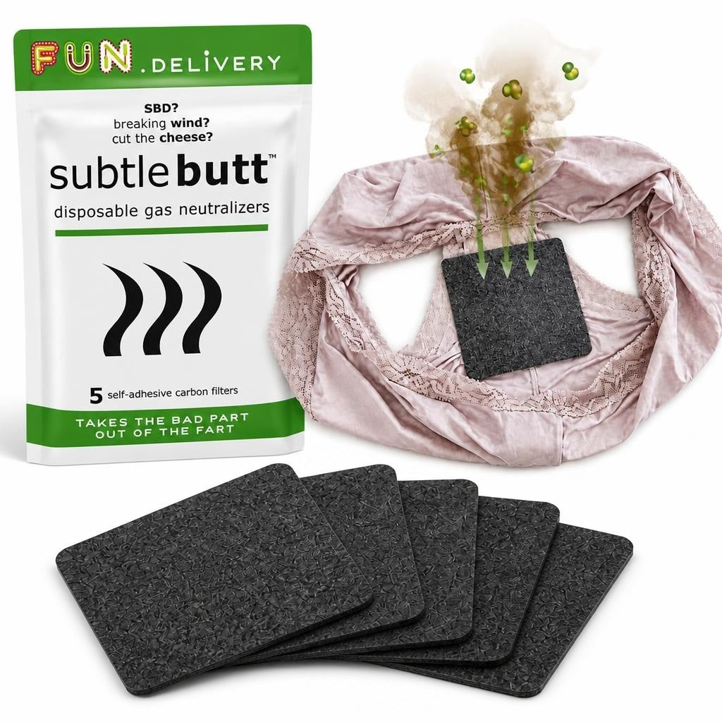 Subtle Butt Disposable Flatulence Odor Pads, Charcoal for Farts, 5 Count