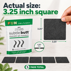 Subtle Butt Disposable Flatulence Odor Pads, Charcoal for Farts, 5 Count