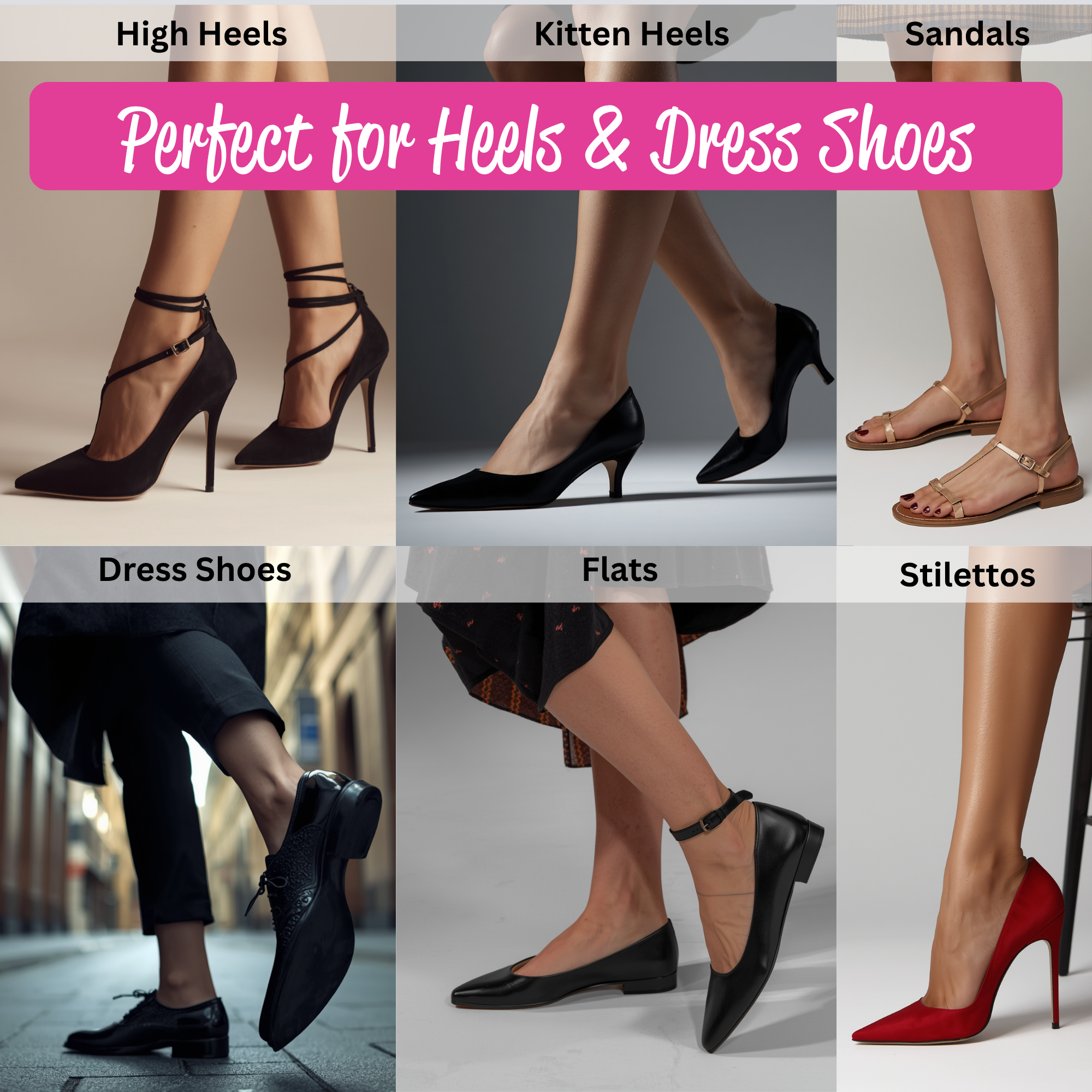 Shoe sole protectors for heels, flats, and dress shoes