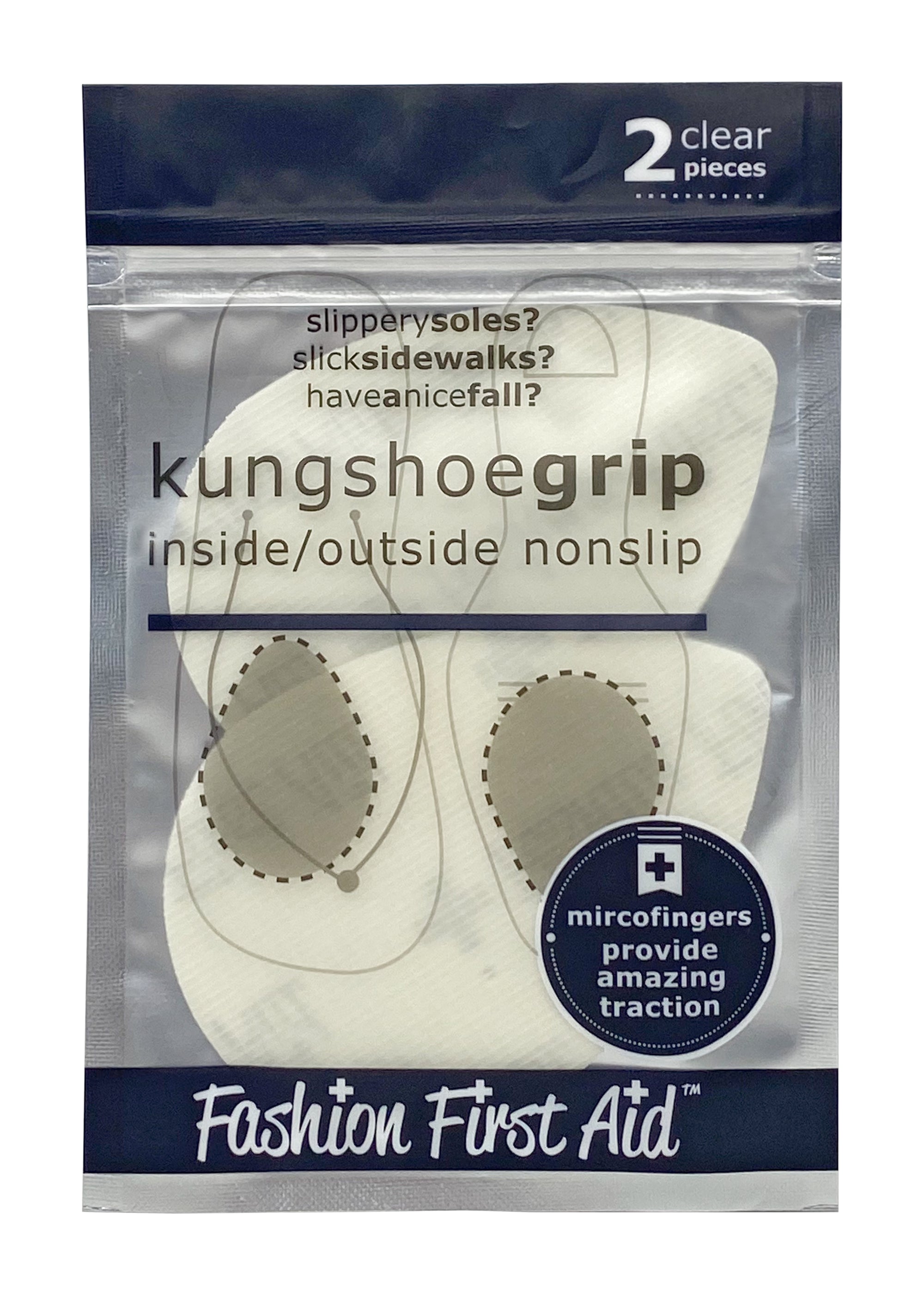 Kung Shoe Grip clear adhesive nonslip stickers for slick floors ice icy